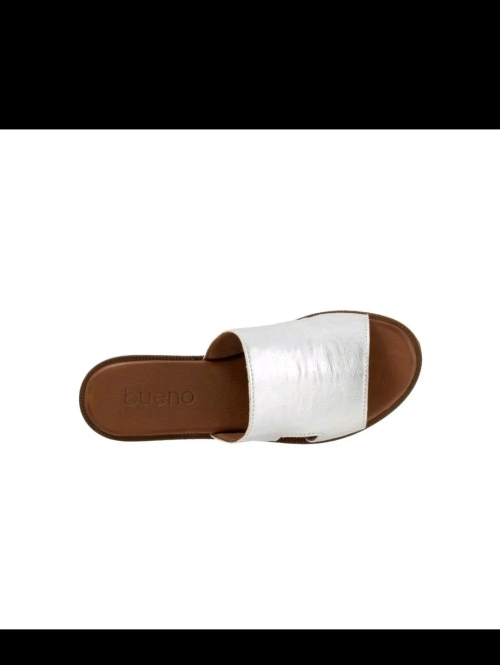 Bueno Hendrix Women's Leather Slide Sandals Dark Silver